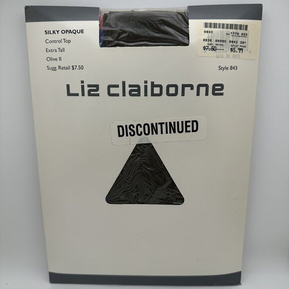 Liz Claiborne Silky Opaque Control Top Extra Tall Olive II Hosiery - Picture 1 of 3